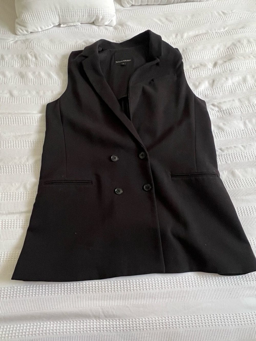 Banana Republic Sleeveless Double-Breasted Black Jacket